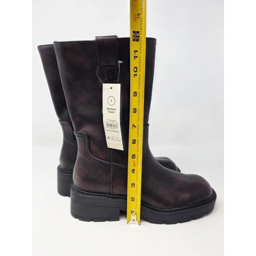 No Boundaries Lug Sole Mid-Calf Zip Boots Chocolate Brown Women's Size 8 NWT - Picture 10 of 12